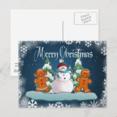 Carte Postale SNOWMAN & GINGERBREAD KIDS by SHARON SHARPE (Devant / Derrière)
