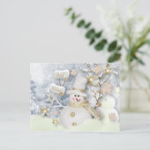 Carte Postale Snowman hiver froid (Debout devant)
