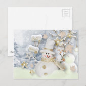 Carte Postale Snowman hiver froid (Devant / Derrière)