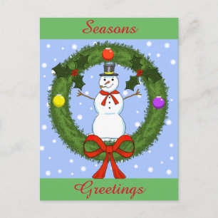 Carte postale Snowman Holiday (personnalisable)