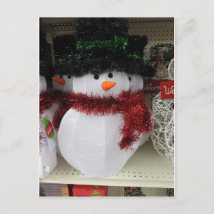 Carte Postale Snowman incliné