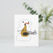 Carte Postale Snowman Jouer Saxophone Notes musicales (Debout devant)