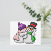 Carte Postale Snowman Love (Debout devant)