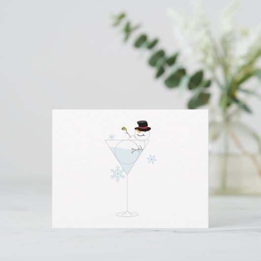 Carte Postale Snowman Martini (Debout devant)