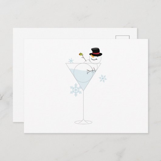 Carte Postale Snowman Martini (Devant / Derrière)
