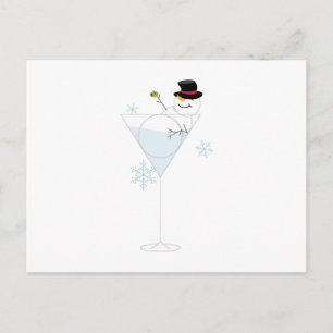 Carte Postale Snowman Martini