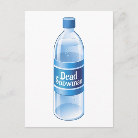 Carte Postale Snowman mort eau embouteillée fondue (Devant)