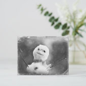 Carte Postale Snowman noir et blanc (Debout devant)