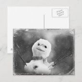 Carte Postale Snowman noir et blanc (Devant / Derrière)