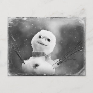 Carte Postale Snowman noir et blanc
