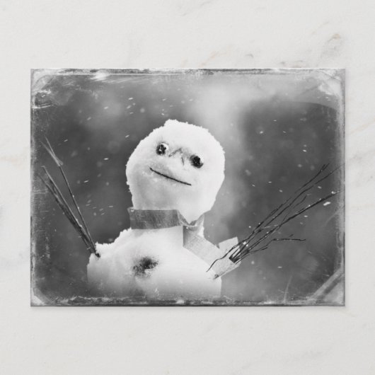 Carte Postale Snowman noir et blanc (Devant)
