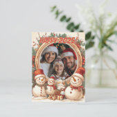 Carte Postale Snowman personnalisable Bonne année (Debout devant)