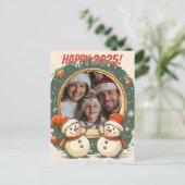 Carte Postale Snowman personnalisable Bonne année (Debout devant)