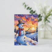 Carte Postale Snowman pour Noël (Debout devant)