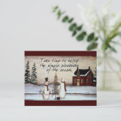 Carte postale Snowman primitive (Debout devant)