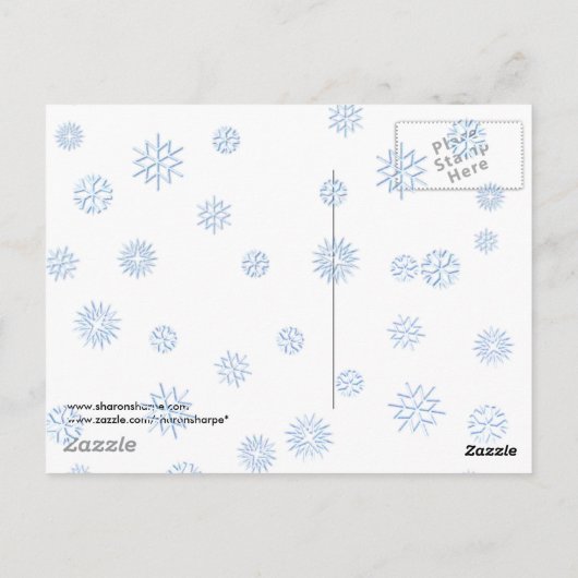 Carte Postale SNOWMAN, SCARF & SNOW CASQUETTE par SHARON SHARPE (Dos)