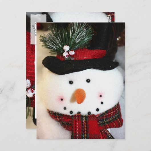 Carte Postale Snowman Smile (Devant / Derrière)