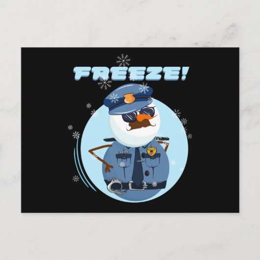 Carte Postale Snowman Snowmen Police Cop Freeze (Devant)