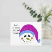 Carte Postale Snowman souriant (Debout devant)