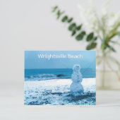 Carte postale Snowman sur la plage (Debout devant)
