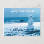 Carte postale Snowman sur la plage (Devant)