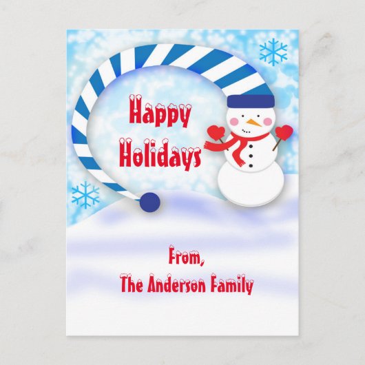 Carte postale Snowman Winter Christmas Holiday Car (Devant)