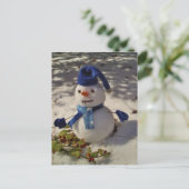 Carte Postale Snowman withBlue Hat and Scarf (Debout devant)