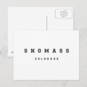 Carte Postale Snowmass Colorado (Devant / Derrière)