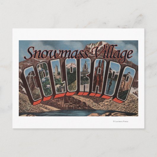 Carte Postale Snowmass, Colorado - Grandes Lettres Scènes (Devant)