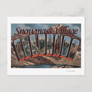 Carte Postale Snowmass, Colorado - Grandes Lettres Scènes