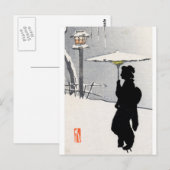 Carte Postale Snowscape et Geisha japonais (Devant / Derrière)