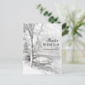 Carte Postale Snowy Garfield Park en noir et blanc (Debout devant)