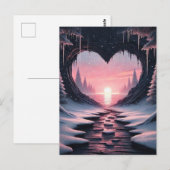 Carte Postale Snowy Heart Valentine (Devant / Derrière)