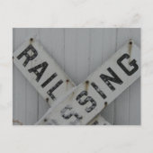 Carte Postale Snowy Rail Crossing Sign (Devant)