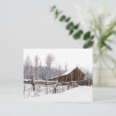 Carte Postale Snowy Rural Grange Scène Photo De Vous Penser (Debout devant)