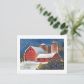 Carte Postale Snowy Soirée Granges & Silos (Debout devant)
