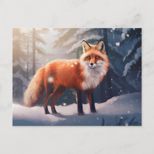 Carte postale Snowy Winter Fox