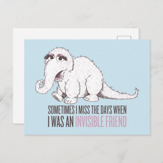 Carte Postale Snuffleupagus | Parfois, les jours me manquent (Devant / Derrière)