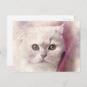 Carte Postale Snuggle Time Kitty | ABSTRAIT | Aquarelle (Devant / Derrière)