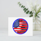 Carte Postale Soccer Ball & USA Drapeau2 Le MUSÉE Zazzle Blue-C (Debout devant)