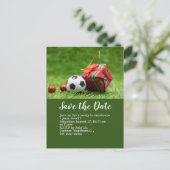 Carte Postale Soccer enregistrer la date avec balle pour Noël (Debout devant)