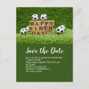 Carte Postale Soccer enregistrer la date balle pour Anniversaire