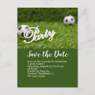 Carte Postale Soccer enregistrer la date balle pour Anniversaire
