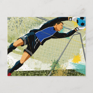 Carte Postale Soccer goalie blocking ball