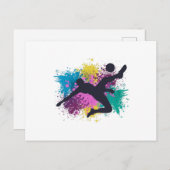 Carte Postale Soccer Grungy Couleur Splashes (Devant / Derrière)