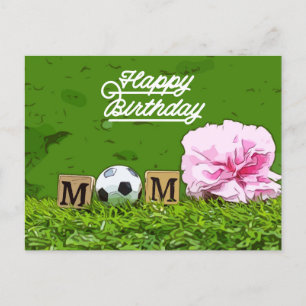 Carte Postale Soccer Joyeux Anniversaire de football maman avec 