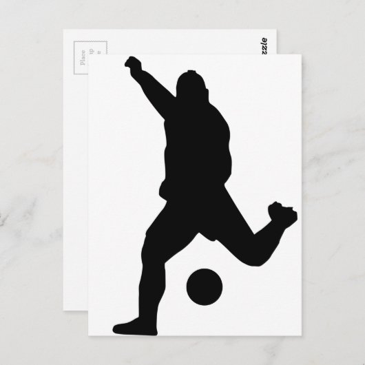 Carte Postale Soccer Kick Silhouette (Devant / Derrière)