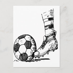 CARTE POSTALE SOCCER KICKER NOIR ET BLANC