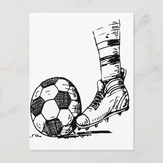 CARTE POSTALE SOCCER KICKER NOIR ET BLANC (Devant)