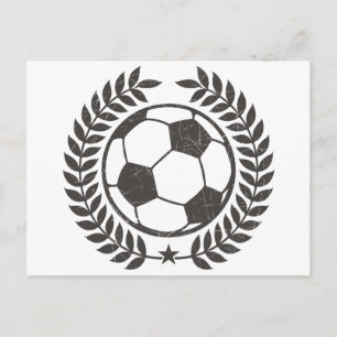 Carte Postale Soccer vintage Feuille d'olive et étoile